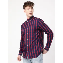 GANT Men Navy Blue Classic Striped Organic Cotton Casual Shirt-picture-36