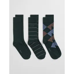 GANT Men Pack Of 3 Patterned Above Ankle-Length Cotton Socks-picture-13
