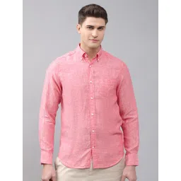 GANT Men Pink Solid Linen Casual Shirt-picture-37