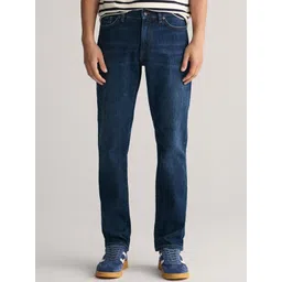 GANT Men Slim Fit Mid-Rise Clean Look Light Fade Jeans-picture-17