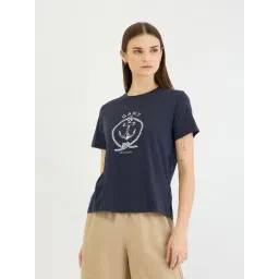 GANT Navy Blue Printed T-Shirt-picture-26