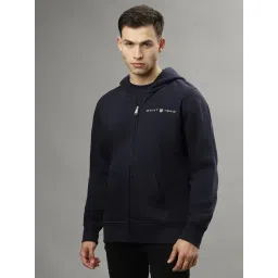 Gant Navy Blue Regular Fit Hooded Jacket-picture-36