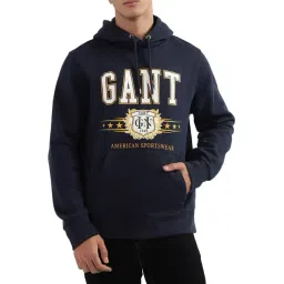 Gant Navy Regular Fit Printed Hooded Sweatshirt-picture-16