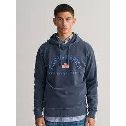 GANT Typography Printed Hooded Cotton Sweatshirt-picture-15