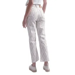 Gant White Cotton Printed Mid Rise Bootcut Jeans image 2