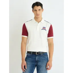 GANT White Regular Fit Colourblocked Polo T-Shirt-picture-26