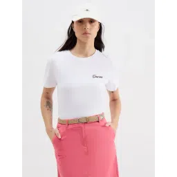 Gant White Regular Fit Melange Short Sleeves T-Shirt-picture-20