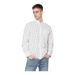 GANT White Regular Fit Printed Cotton Shirt-picture-15
