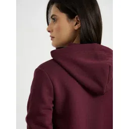 GANT Women Wine Tonal Shield Zip Hooded Sweatshirt image 5