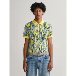 GANT Yellow Cotton Regular Fit Printed Polo T-Shirt-picture-38