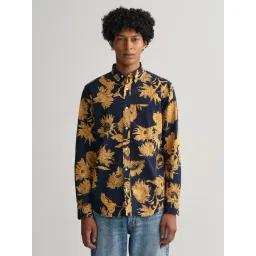 GANT Yellow Linen Regular Fit Printed Shirt-picture-17