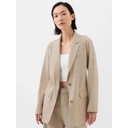 GAP Beige Regular Fit Solid Blazer-picture-15