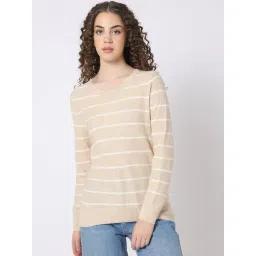 GAP Beige Relaxed Fit Striped Sweater-picture-41