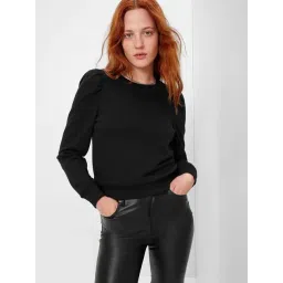 GAP Black Cotton Polyblend Solid Sweatshirt-picture-30