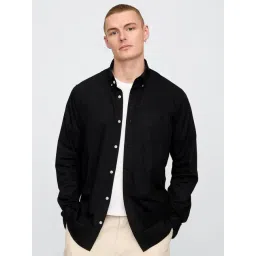 GAP Black Cotton Regular Fit Solid Shirt-picture-10