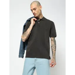 GAP Black Cotton Relaxed Fit Solid Polo T-Shirt-picture-42