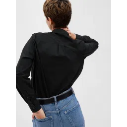 Gap Black Cotton Solid Long Sleeves Shirt image 2