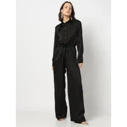 GAP Black Polyester Solid Long Sleeves Jumpsuit-picture-44