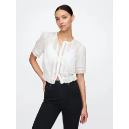 GAP Black Regular Fit Embroidered Top-picture-38