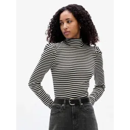 GAP Black Regular Fit Striped Top-image-13