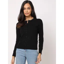 GAP Black Relaxed Fit Solid Cardigan-picture-35