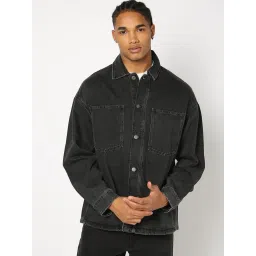 GAP Black Relaxed Fit Solid Jacket image 1