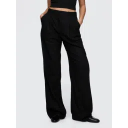 GAP Black Relaxed Fit Solid Mid Rise Trousers-picture-32