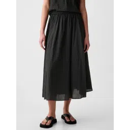GAP Black Relaxed Fit Solid Skirt-picture-31
