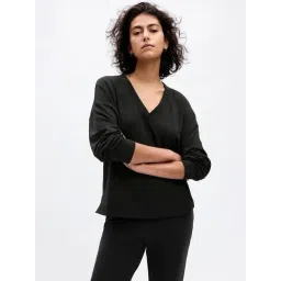 GAP Black Relaxed Fit Solid Sweatshirt-picture-29