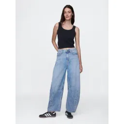 Gap Blue Blended Solid Jeans-picture-37