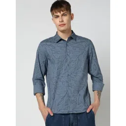 GAP Blue Cotton Slim Fit Print Shirt-picture-41