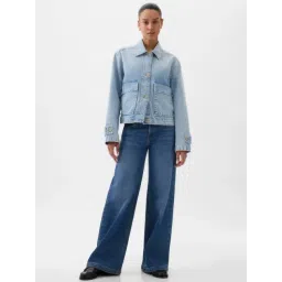 GAP Blue Cotton Solid Long Sleeves Jacket-picture-42