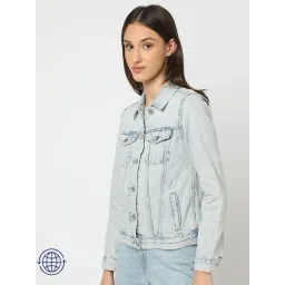 GAP Blue Cotton Solid Long Sleeves Jacket-picture-27