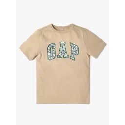 GAP Boys Beige Embroidered T-Shirt-picture-31