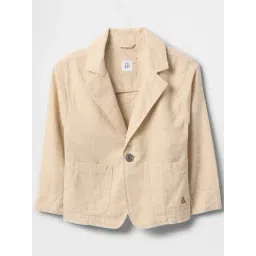 GAP Boys Beige Regular Fit Solid Long Sleeves Blazer-picture-14