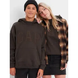 GAP Boys Brown Regular Fit Applique Drop Shoulder Hoodie-image-18