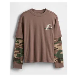 GAP Boys Camouflage Printed Pure Cotton Relaxed-Fit T-Shirt-picture-10
