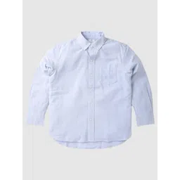 GAP Boys Cotton Blue Solid Button-Down Shirt-picture-12