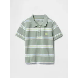 GAP Boys Green Cotton Striped Polo T-Shirt-picture-15