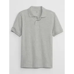 GAP Boys Light Grey Cotton Solid Polo T-Shirt-picture-35