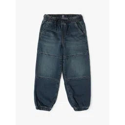 GAP Boys Lightly Washed Regular Fit Mid-Rise Light Fade Stretchable Jogger Jeans-image-9