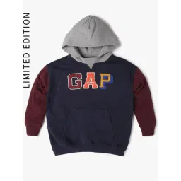 GAP Boys Navy Blue Blended Embroidered Hoodie-picture-41