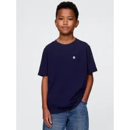 GAP Boys Navy Blue Cotton Solid T-Shirt-picture-27