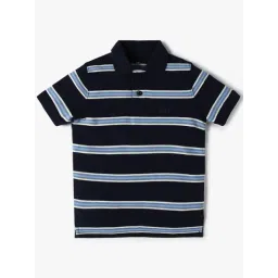 GAP Boys Navy Blue Cotton Striped Polo T-Shirt-picture-38