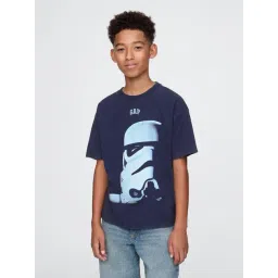 GAP Boys Navy Cotton Graphic T-Shirt-picture-30