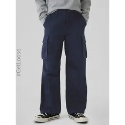 GAP Boys Navy Cotton Solid Cargo Pants-picture-20