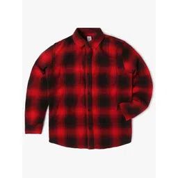 GAP Boys Relaxed Fit Checked Spread Collar Cotton Casual Shirt-picture-30