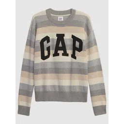 GAP Boys Striped Pure Cotton Relaxed-Fit Round-Neck Sweater-picture-41