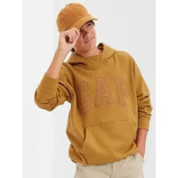 GAP Boys Yellow Regular Fit Applique Drop Shoulder Hoodie-image-26