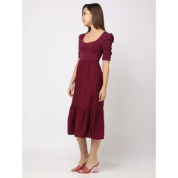 GAP Dark Purple Regular Fit Solid Dress image 4